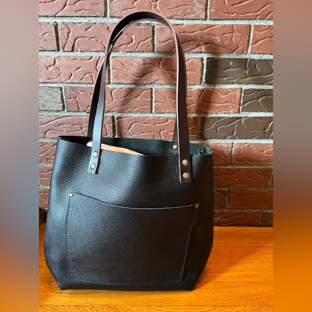 Portland Leather Pebbled Black Medium Classic Tote